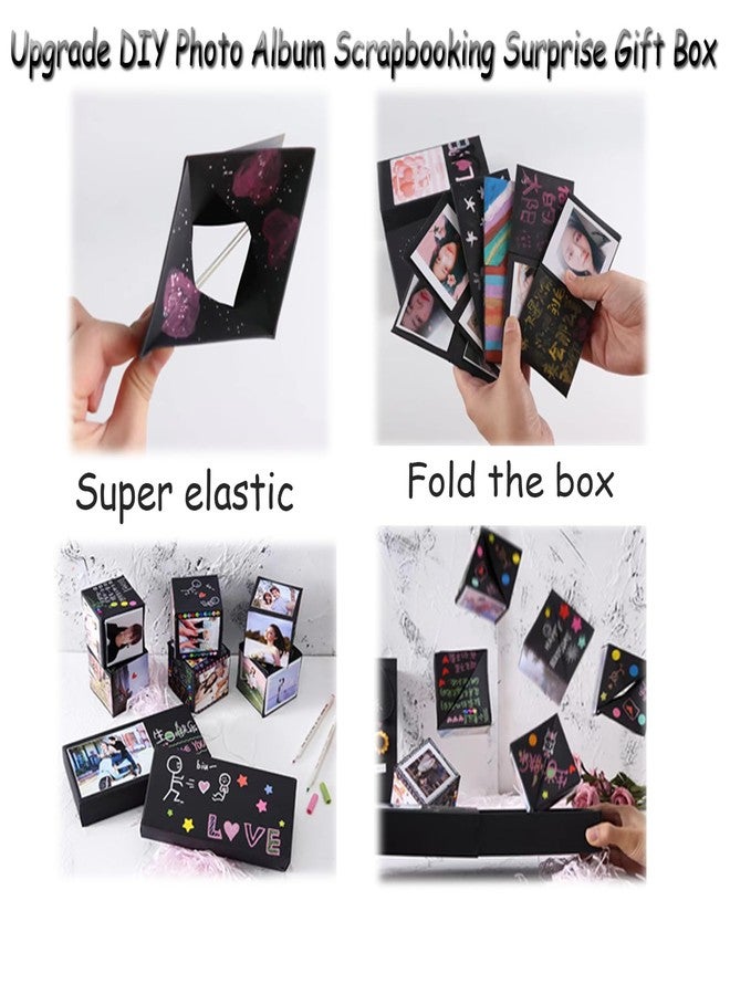 Neioaas DIY Surprise Gift Box with Accessories Set- Creative Bounce Box for Money & Photos, DIY Unique Romantic Surprise Gift Box for Birthday, Valentine's Day, Anniversary, Wedding(DIY,Black) - Image 4